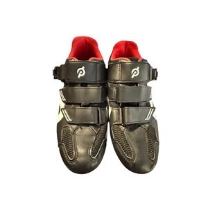 Peloton Cycling Shoes Size 39 EU Black W/ Red Lining & Delta Cleat Compatability
